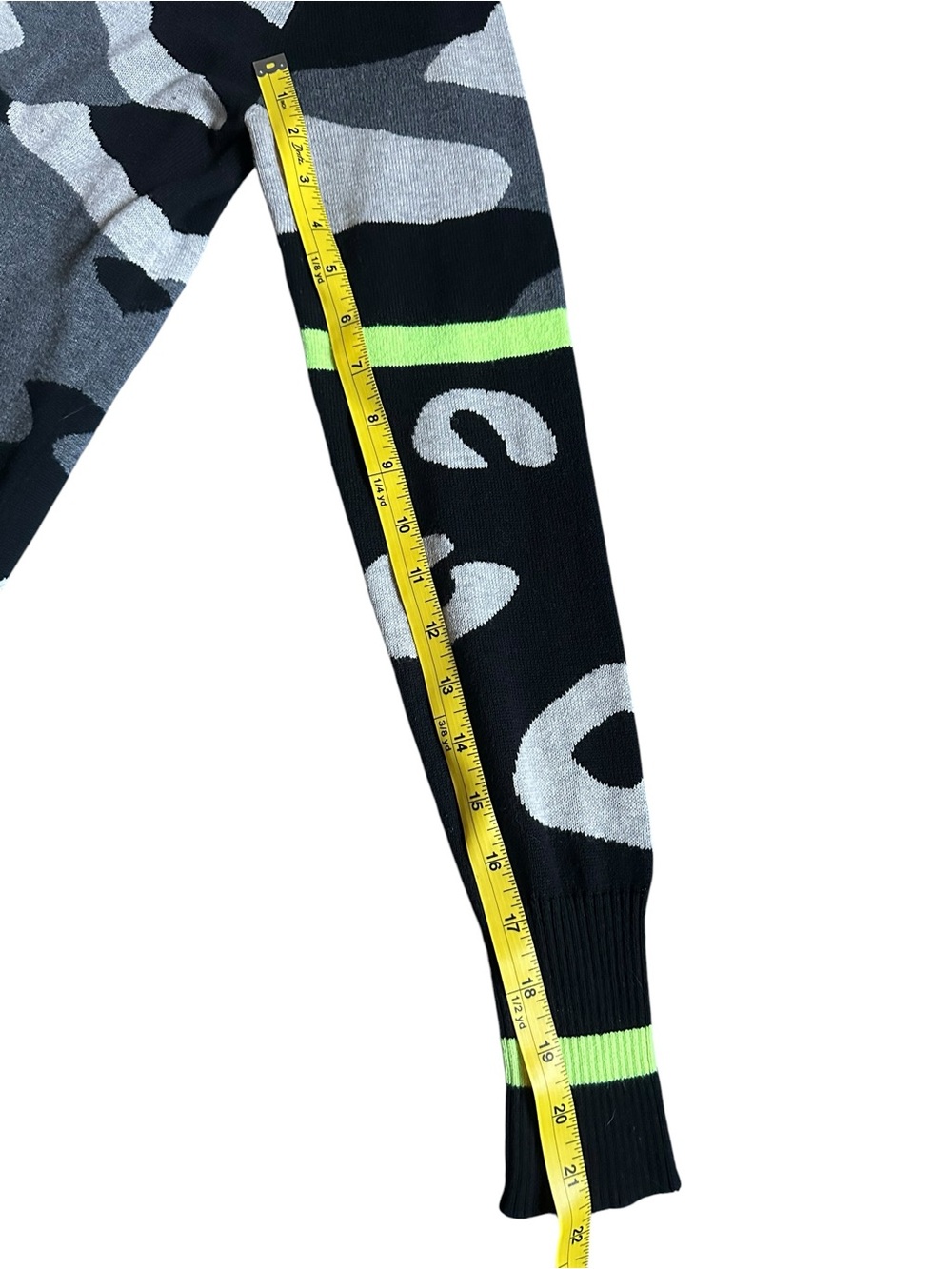 WISPR by Brodie Cashmere Black, Gray & Neon Green Leopard-Print Crewneck Sweater - Picture 6 of 7